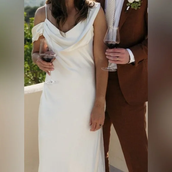 Reformation Rhonda silk wedding dress ivory NWT - Picture 5 of 10